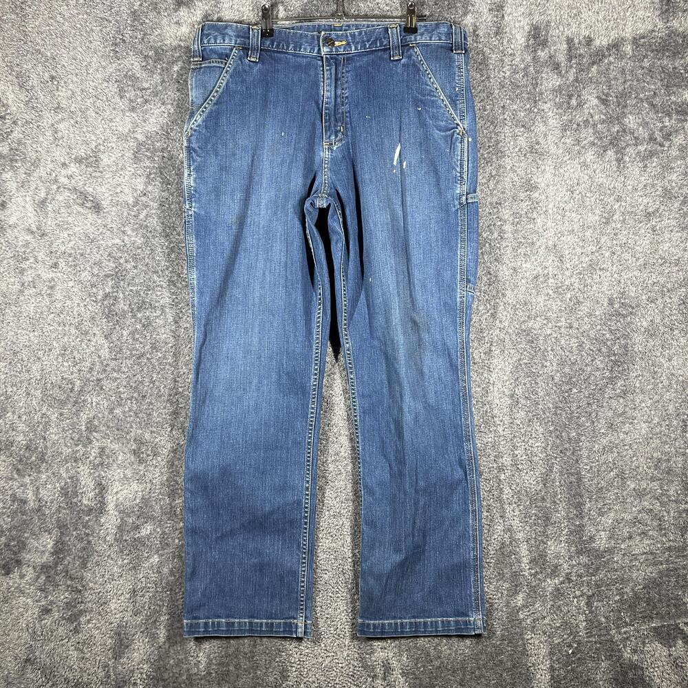 Carhartt Jeans Mens 36x30 Blue Relaxed Straight Rugged Flex Workwear Pockets